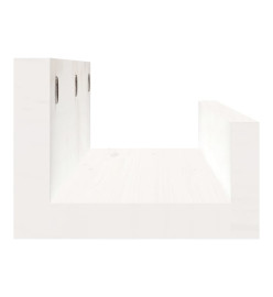 Étagères murales 2 pcs Blanc 50x12x9 cm Bois de pin massif