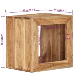 Tabouret 40x30x40 cm Bois d'acacia solide