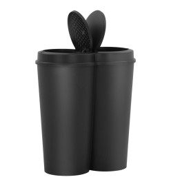 Poubelle double à ordures Noir 50 L