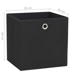 Boîtes de rangement 10 pcs Tissu intissé 28x28x28 cm Noir