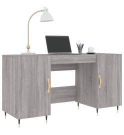 Bureau sonoma gris 140x50x75 cm bois d'ingénierie