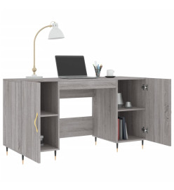 Bureau sonoma gris 140x50x75 cm bois d'ingénierie