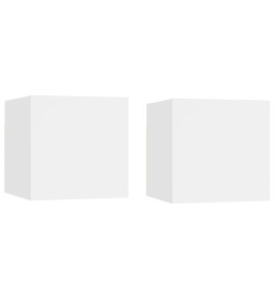 Meubles TV muraux 2 pcs Blanc 30,5x30x30 cm