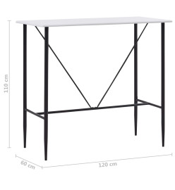 Table de bar Blanc 120 x 60 x 110 cm MDF