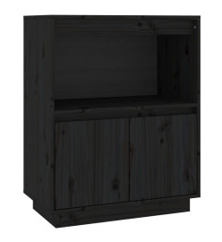 Buffet Noir 60x34x75 cm Bois massif de pin