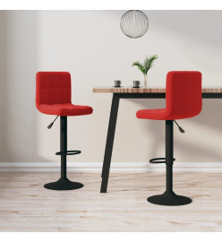 Tabourets de bar lot de 2 rouge bordeaux velours