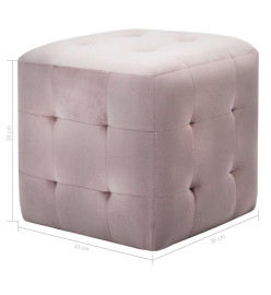 2 pcs Poufs Rose 30 x 30 x 30 cm Tissu velours