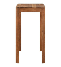 Table de bar bois massif d'acacia et finition miel 110x55x106cm