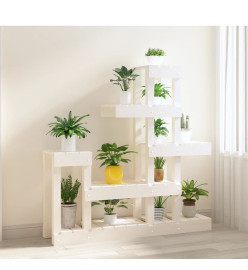 Support à plantes Blanc 92x25x97 cm Bois massif de pin