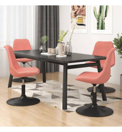 Chaises à dîner pivotantes 4 pcs Rose Velours