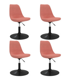 Chaises à dîner pivotantes 4 pcs Rose Velours