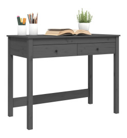 Bureau avec tiroirs Gris 100x50x78 cm Bois massif de pin