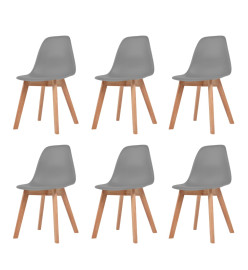 Chaises à manger lot de 6 Gris Plastique