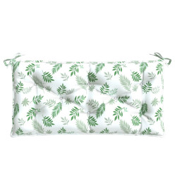 Coussins de banc de jardin lot de 2 motif de feuilles tissu