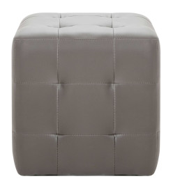 2 pcs Poufs Gris 30 x 30 x 30 cm Similicuir