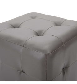 2 pcs Poufs Gris 30 x 30 x 30 cm Similicuir