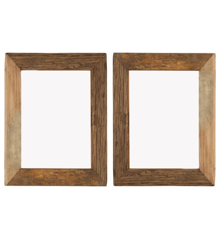 Cadres photo 2 pcs 34x40cm Bois de récupération solide et verre