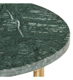 Table basse Vert 40x40x40 cm Pierre véritable et texture marbre