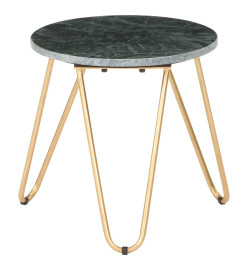 Table basse Vert 40x40x40 cm Pierre véritable et texture marbre