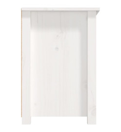 Meuble TV Blanc 79x35x52 cm Bois de pin massif