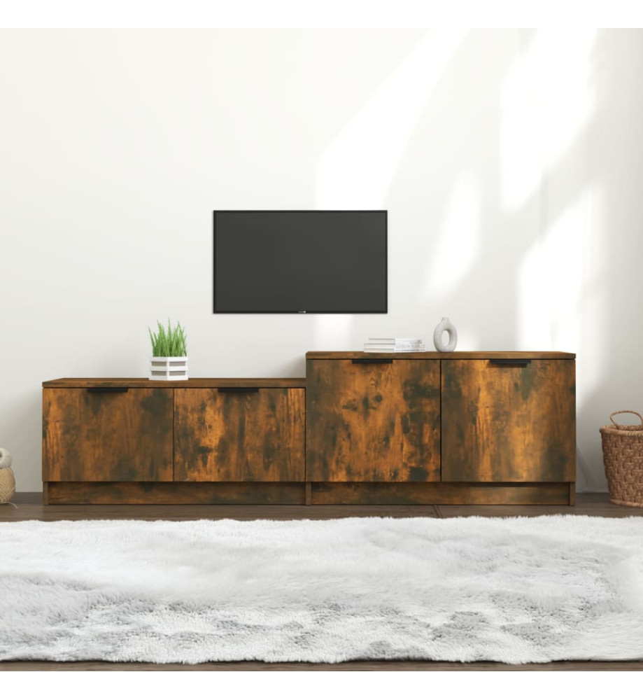 Meuble TV Chêne fumé 158,5x36x45 cm Bois d'ingénierie