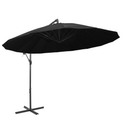 Parasol suspendu Noir 3 m Mât en aluminium