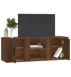 Meuble TV Chêne marron 100x31,5x35 cm Bois d'ingénierie