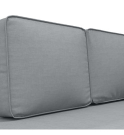 Chaise longue avec coussins et traversin gris clair tissu