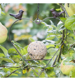 HI Mangeoire à oiseaux en forme de cœur 23,5 cm Marron