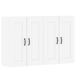 Armoires murales 2 pcs blanc bois d'ingénierie