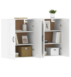 Armoires murales 2 pcs blanc bois d'ingénierie