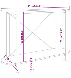 Table console 110x38x75 cm Bois d'ingénierie