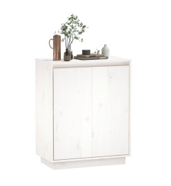 Buffet Blanc 60x34x75 cm Bois massif de pin