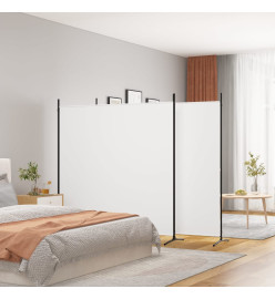 Cloison de séparation 3 panneaux Blanc 525x180 cm Tissu