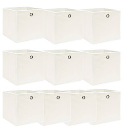 Boîtes de rangement 10 pcs Blanc 32x32x32 cm Tissu