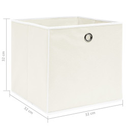 Boîtes de rangement 10 pcs Blanc 32x32x32 cm Tissu