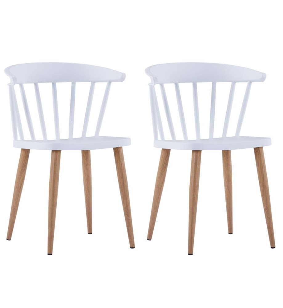 Chaises à manger lot de 2 blanc plastique