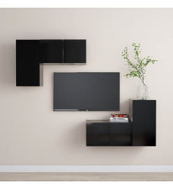 Ensemble de meubles TV 4 pcs Noir Aggloméré