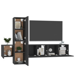 Ensemble de meubles TV 5 pcs Noir Aggloméré