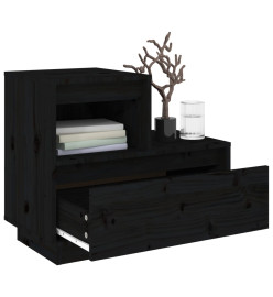 Table de chevet Noir 60x34x51 cm Bois de pin solide