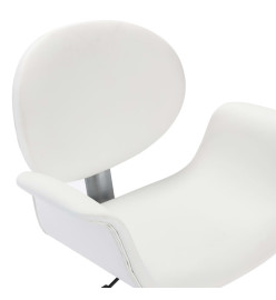 Chaise pivotante de salle à manger Blanc Similicuir