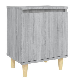 Tables de chevet pieds en bois 2 pcs Sonoma gris 40x30x50 cm