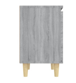 Tables de chevet pieds en bois 2 pcs Sonoma gris 40x30x50 cm