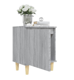 Tables de chevet pieds en bois 2 pcs Sonoma gris 40x30x50 cm