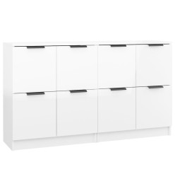 Buffets 2 pcs Blanc Brillant 60x30x70 cm Bois d'ingénierie