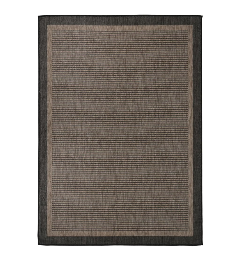 Tapis à tissage plat d'extérieur 120x170 cm Marron foncé