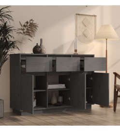 Buffet Gris 110x34x75 cm Bois massif de pin