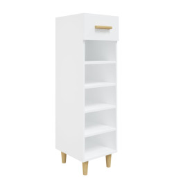 Armoire à chaussure Blanc brillant 30x35x105 cm Bois ingénierie