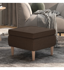 Tabouret avec pieds en bois Marron foncé Tissu