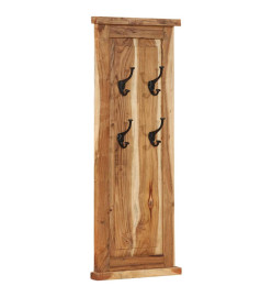 Porte-manteaux 2 pcs Bois massif d'acacia 38x100 cm